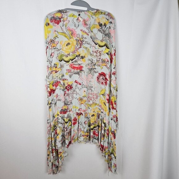 Z & L Floral Boho Tunic Caftan Top Dress Coverup S or Medium Lightweight Green - Picture 4 of 11